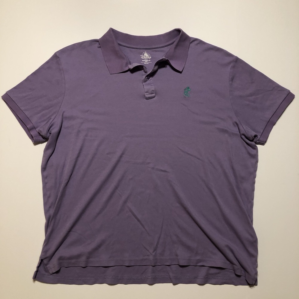 Disney Modern Fit Polo Shirt Men's Size 2XL XXL Purple Mickey Mouse 100% Cotton